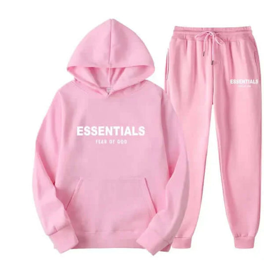 Fear of God Essentials Pink Hoodie Tracksuit