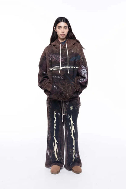 Hellstar Graffiti Hoodie Brown