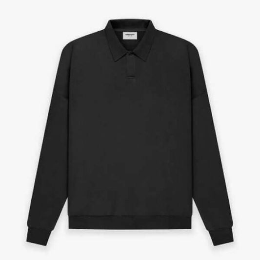 Fear of God Long Sleeve Polo Sweatshirt black