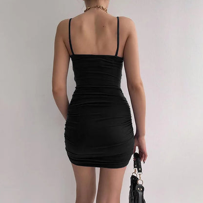 Spaghetti Strap Backless Bodycon Dress